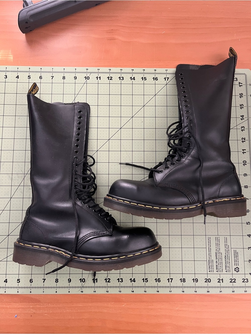 Dr. Martens 1942 Women’s Made in England 20-eyelet boots in black leather